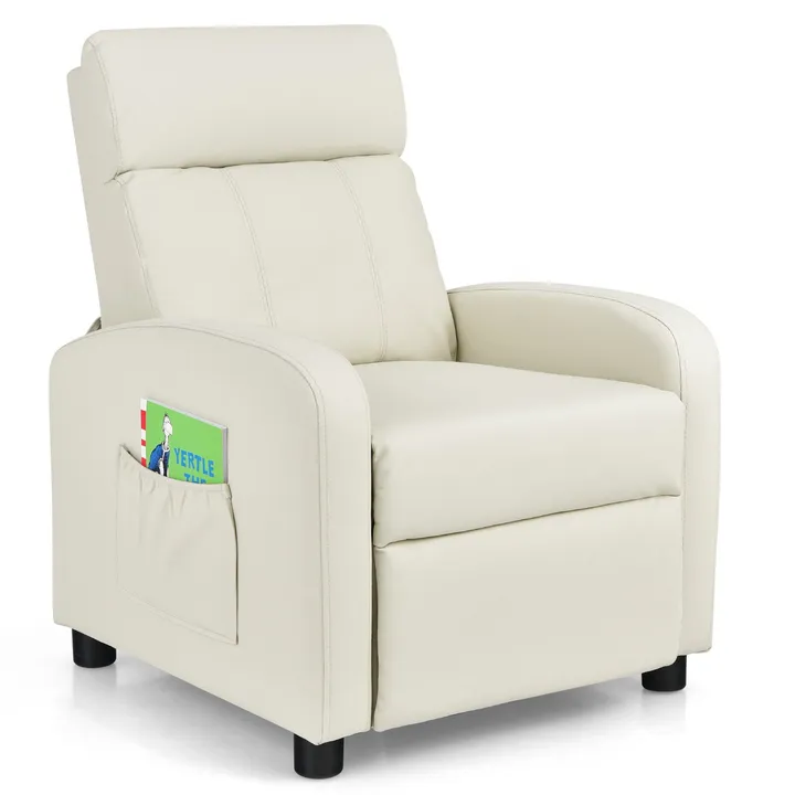 Gbruno Store Ergonomic PU Leather Kids Recliner Lounge Sofa For 3-12 Age Group