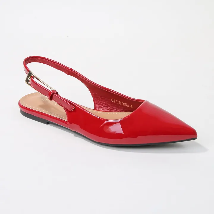 Berness Caitriona Glossy Pointed Toe Slingback Flats