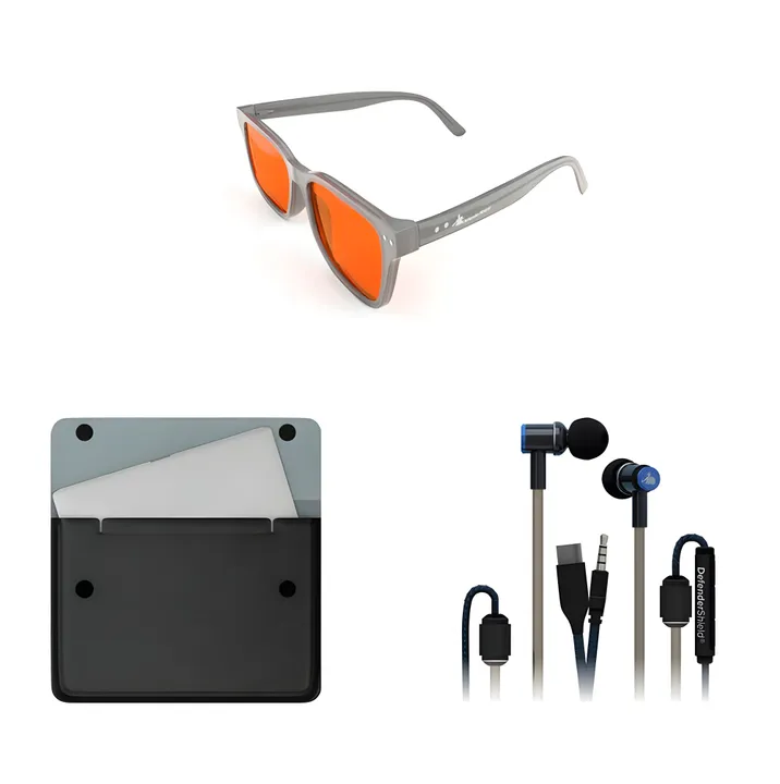 DefenderShield Work Bundle With 3.5 MM Headphones