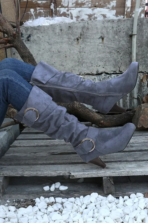 Threaded Pear Apparel Kennedy Dual Buckle Strap Side Zip Boots