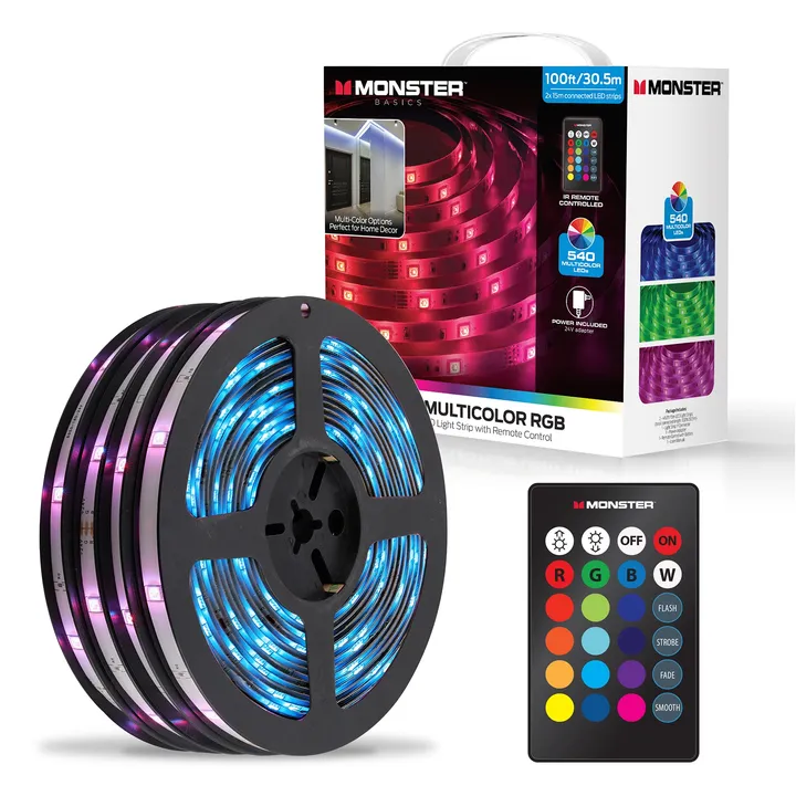Monster Illuminessence 6.5ft Color-Changing LED Light Strip, Indoor