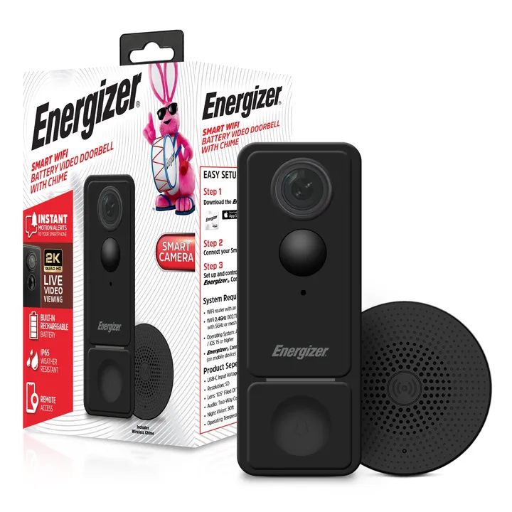 energizer connect Smart 2K Battery Doorbell With Chime – Video Security Camera
