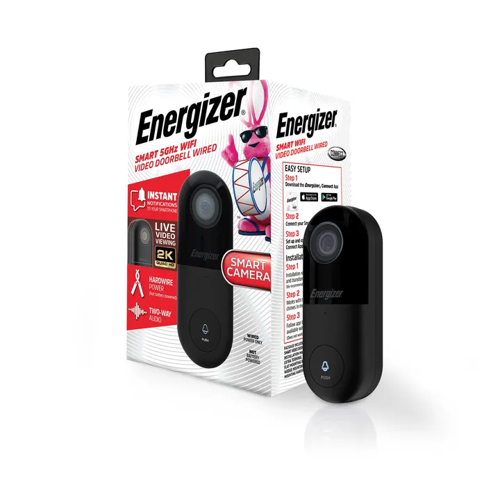 energizer connect Smart 2K Resolution WiFi Wired Video Doorbell With Night Vision