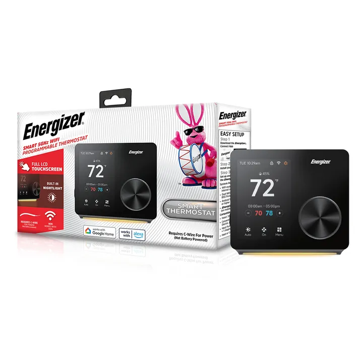 energizer connect Smart LCD Touchscreen Display 5GHz WiFi Programmable Thermostat