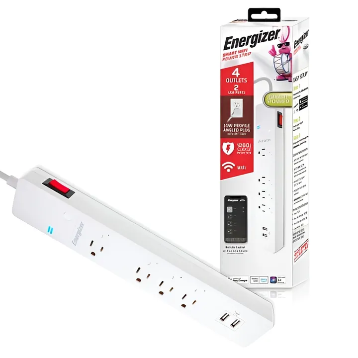 energizer connect Smart 4 Outlet Surge Protector Power Strip With 2 USB-A Ports