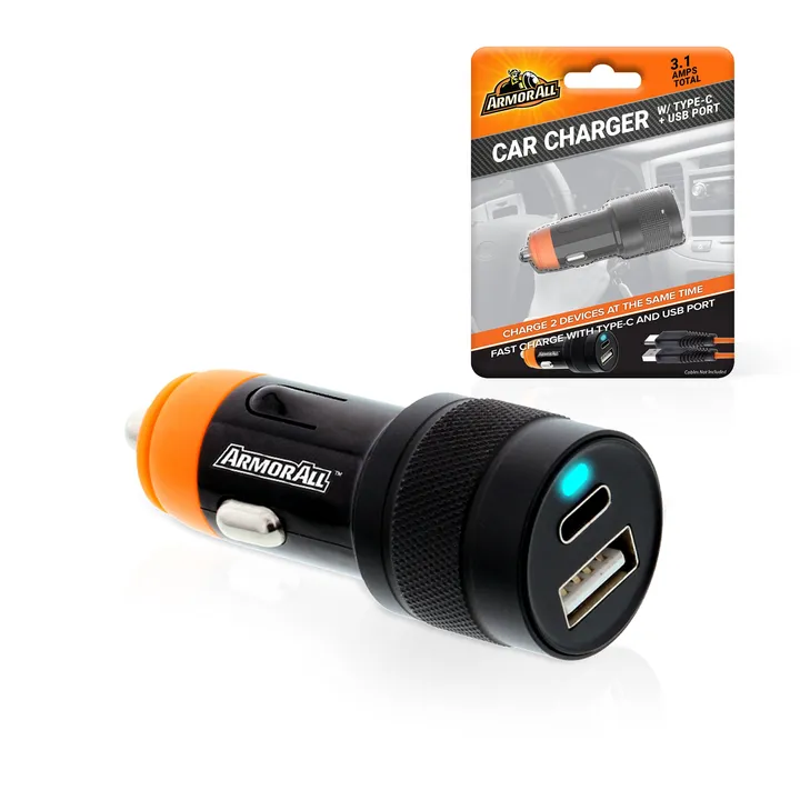 Armor all Type C & USB-a Dual 3.1 AMP Car Charger