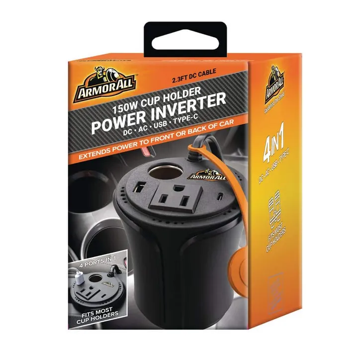 Armor all 150W Cup Holder Multi-Device Power Inverter