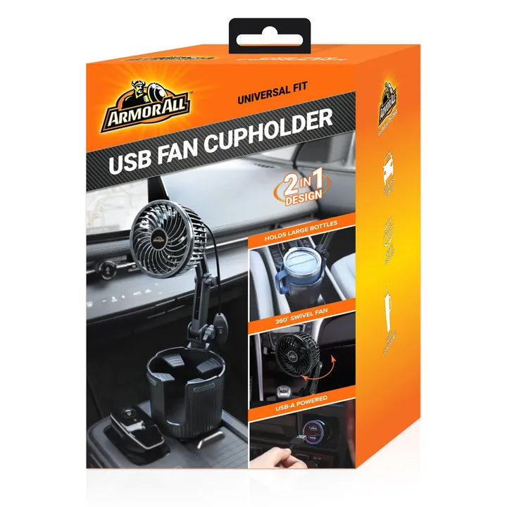 Armor all 2-In-1 Xl Car Fan Cupholder And Mini 2-Speed Cooling Fan