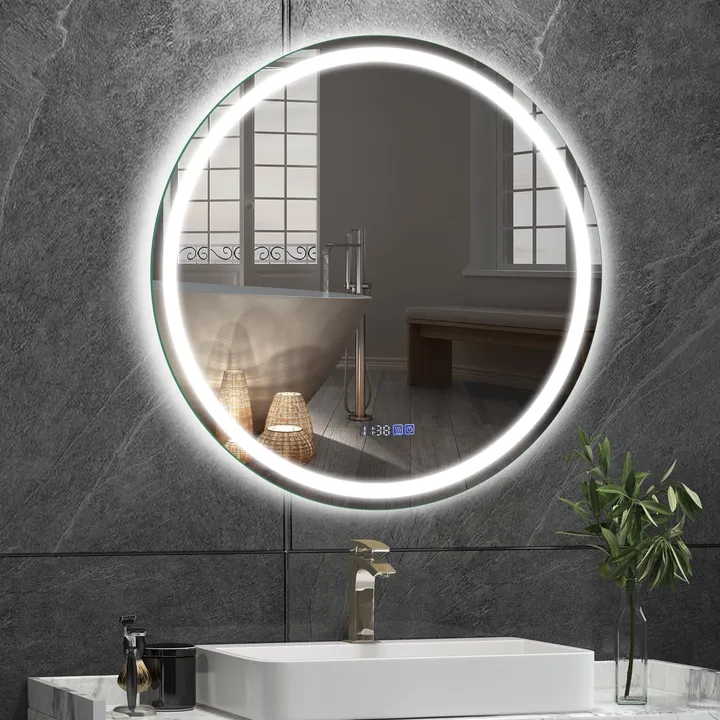 Directdeals Anti-Fog Bathroom Wall Mirror With 3-Color LED Lights
