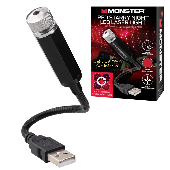 Monster Illuminessence Starry Night LED Laser Light: USB-Powered Laser Accent