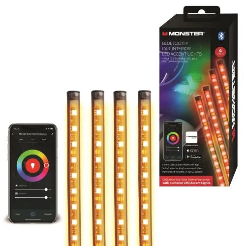 Monster Illuminessence Bluetooth Car Interior LED Accent Lights