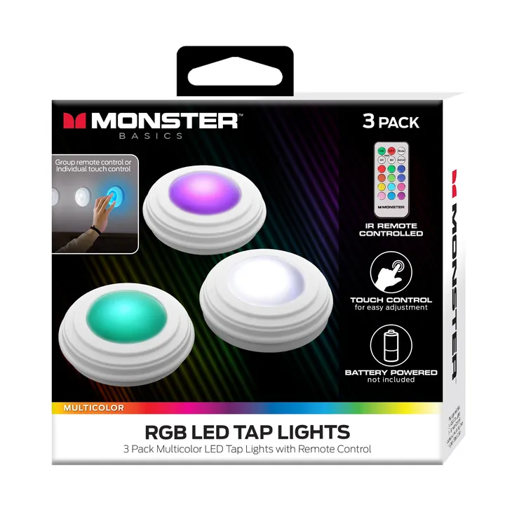 Monster Illuminessence Multicolor LED Touch Control Tap Lights With Remote Control