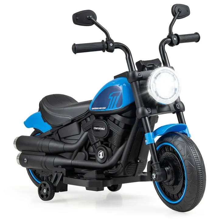 Gbruno Store Kids Electric Motorcycle With Training Wheels And LED Headlights