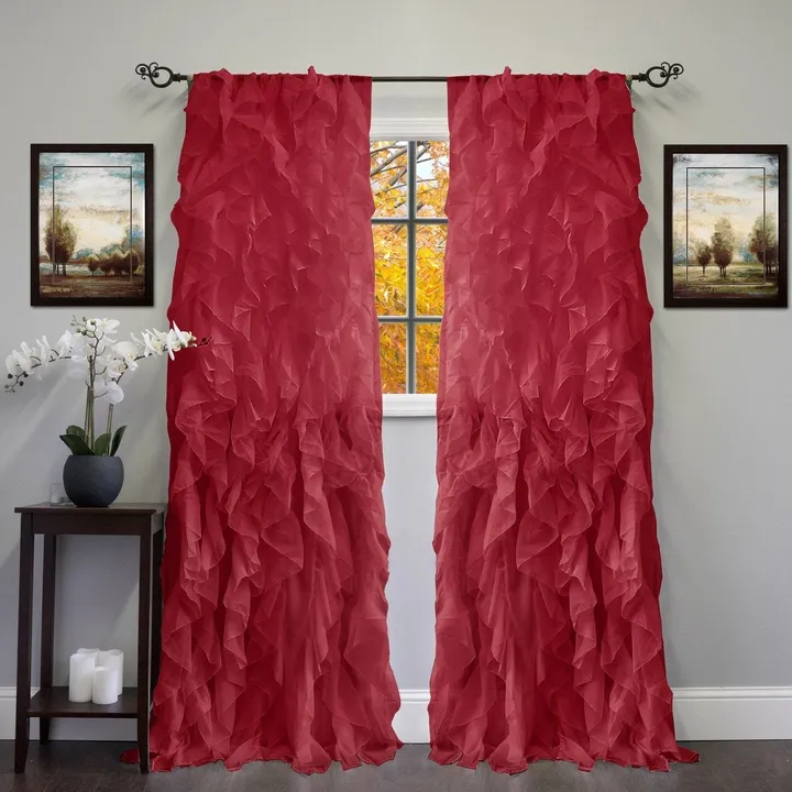 Sweet Home Collections Chic Sheer Voile Ruffled Window Curtain - 1 Panel
