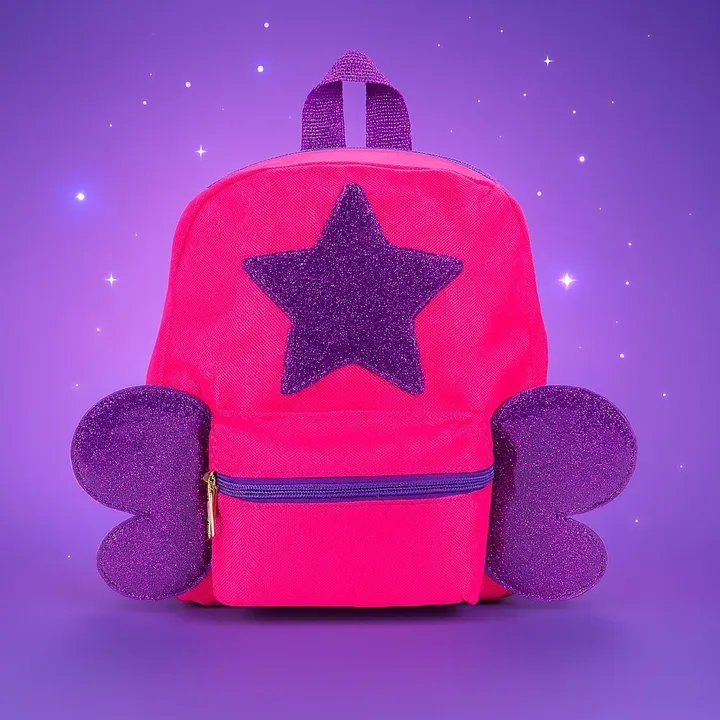 Krediz Bright Pink & Purple Star Backpack – Perfect For Preschool