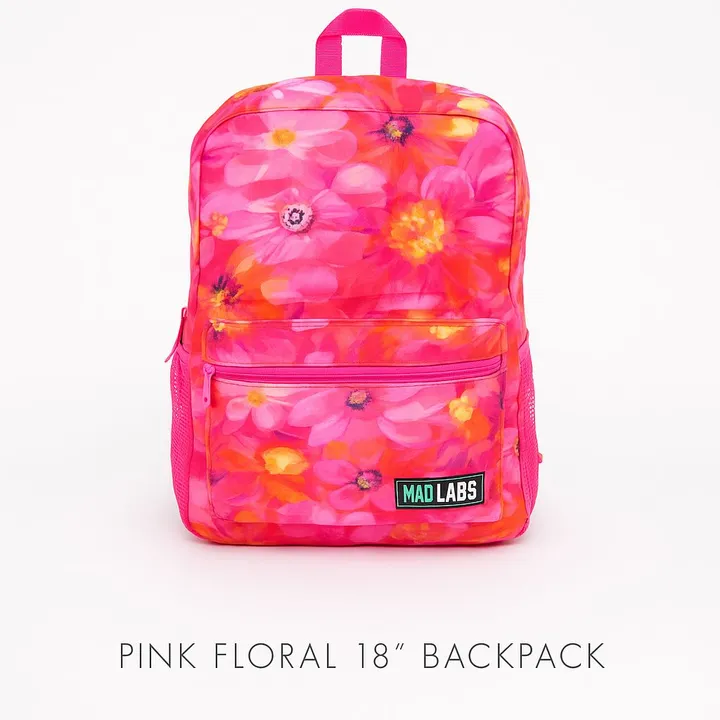 Krediz Pink Floral Backpack With Speaker