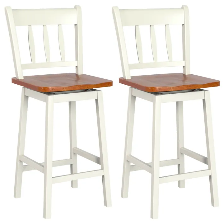 Directdeals Set of 2 Swivel Bar Stools with 360° Swiveling