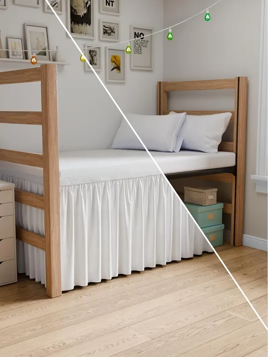 CGK Linens Wrap Around Dorm Room Bed Skirt