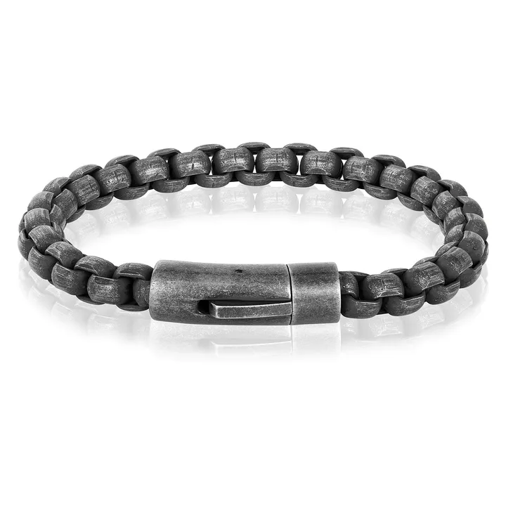 West Coast Jewelry Crucible Jewelry Polished Box Chain Cuff Bracelet