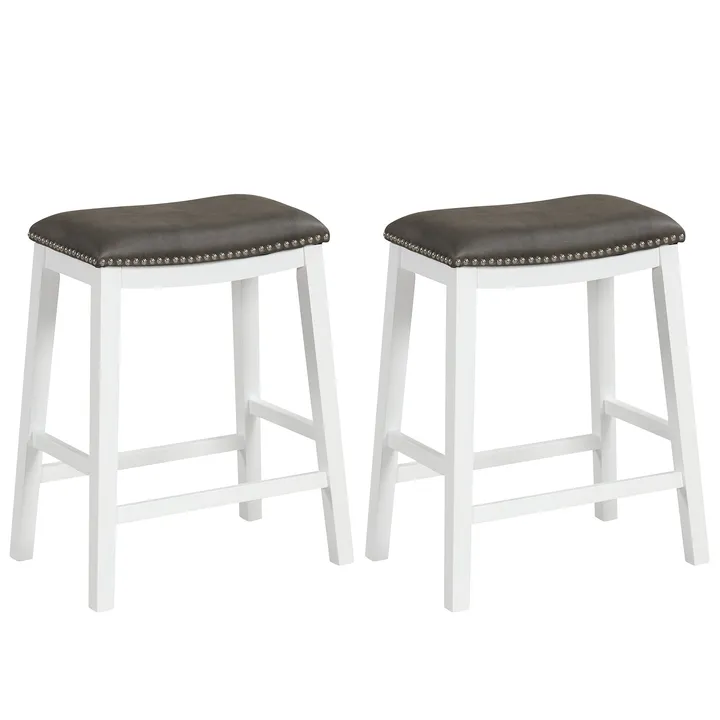 Directdeals Counter Height Bar Stool Set of 2 with Upholstered Seat