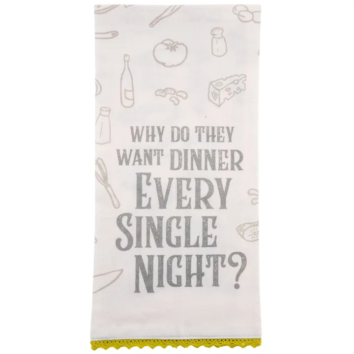 Karma Why Dinner Flour Sack Tea Towel