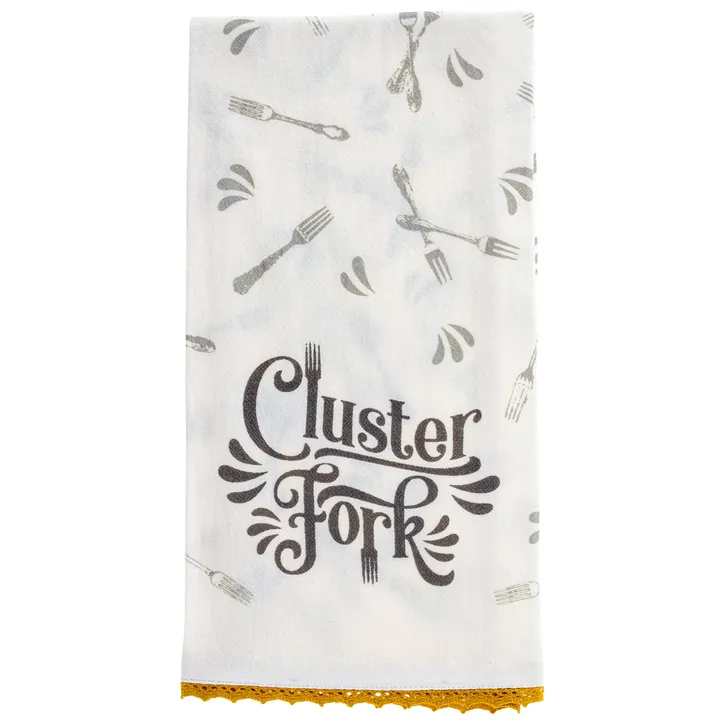 Karma Cluster Fork Flour Sack Tea Towel
