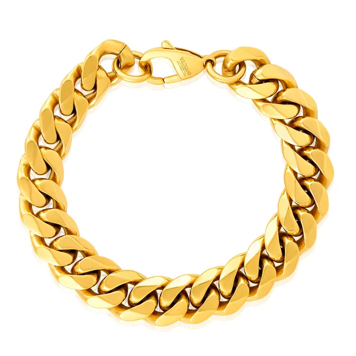 West Coast Jewelry Crucible Jewelry Polished Wide Curb Chain Bracelet