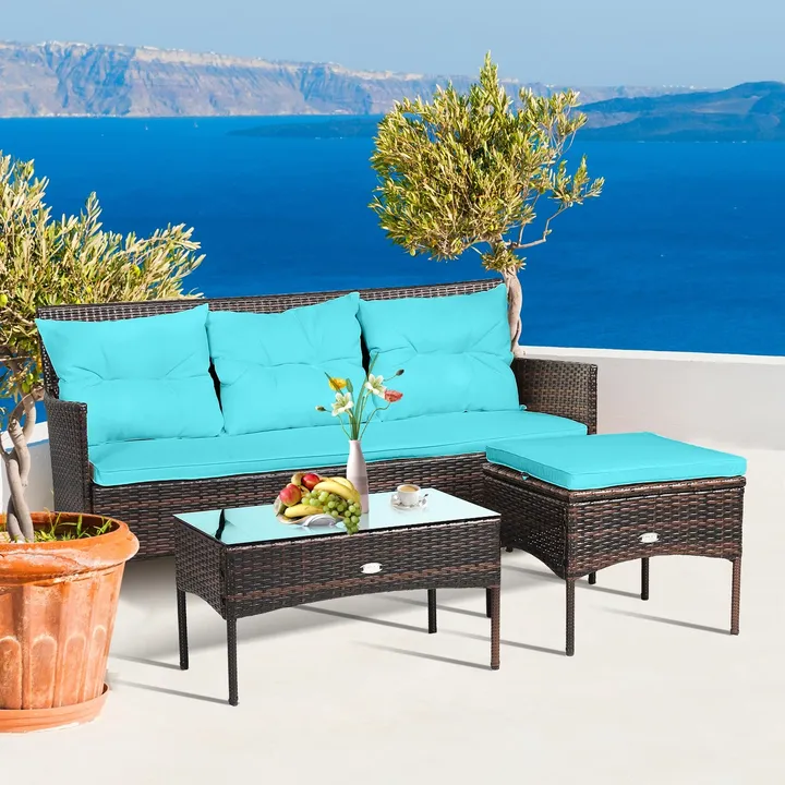 Directdeals Patio Furniture Sectional Set With 5 Cozy Seat & Back Cushions
