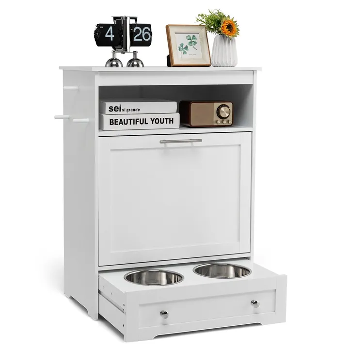 Gbruno Store Pet Feeder Station With Stainless Steel Bowl
