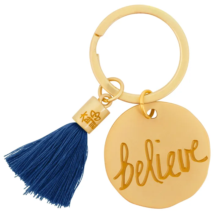 Karma Believe Round Tassel Key Chains