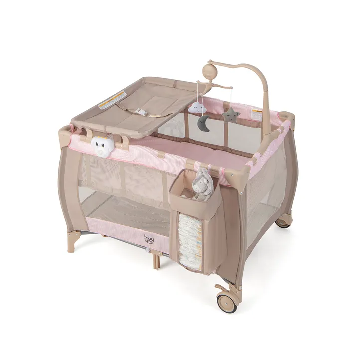 Gbruno Store Portable Baby Playard With Changing Table Bassinet And Music Box