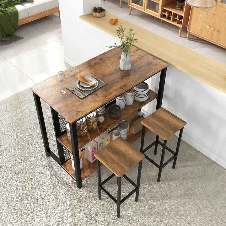 Directdeals 3 Tier Bar Table With Storage