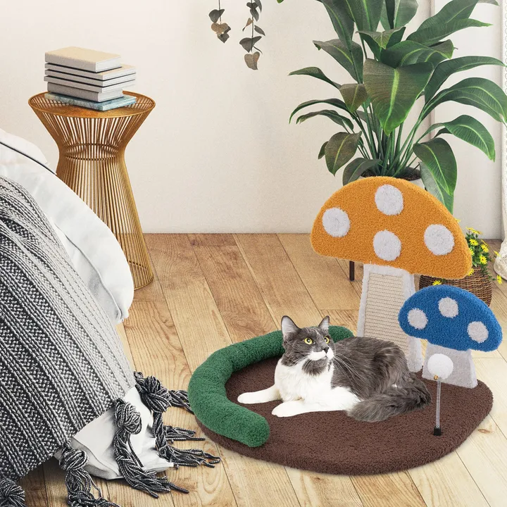 Gbruno Store Mushroom Cat Bed Cat Claw Scratcher
