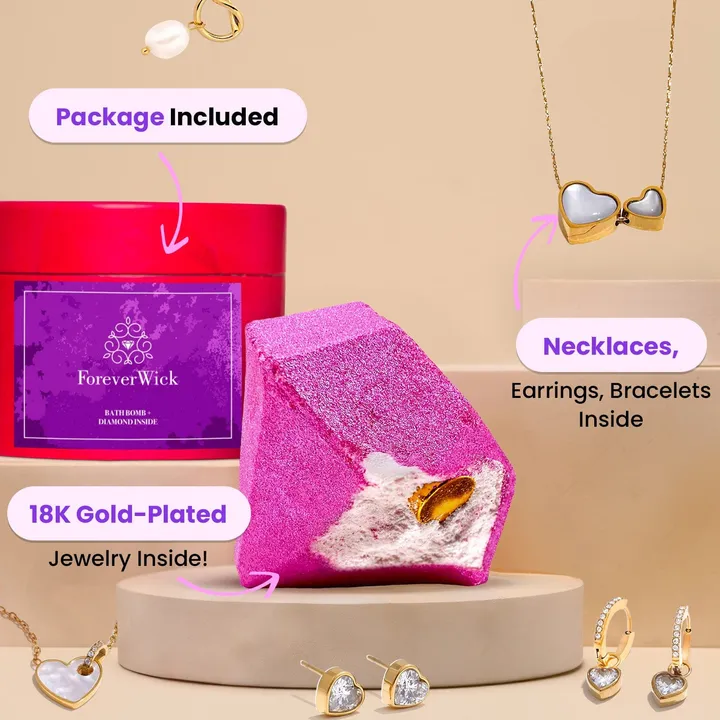 ForeverWick Candle 18K Gold-Plated Jewelry Mystery Bath Bomb