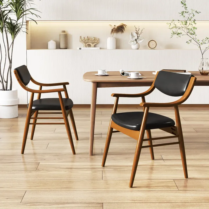 Directdeals Wooden Dining Chair With Padded Seat and Back