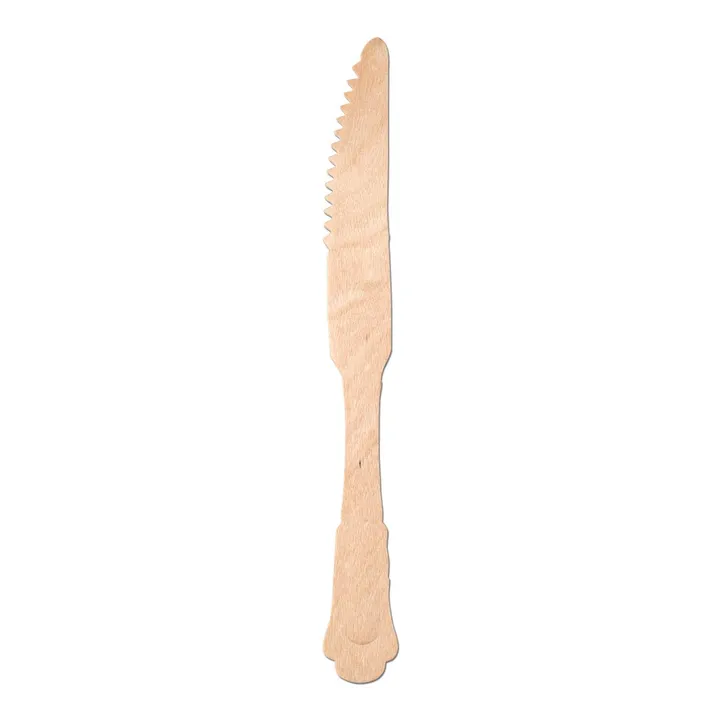 Smarty Had a Party Silhouette Birch Wood Eco Friendly Disposable Dinner Knives