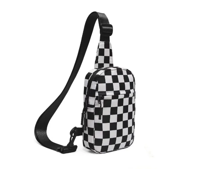 Hatzzi Checkered Pattern Crossbody Bag With Adjustable Shoulder Strap