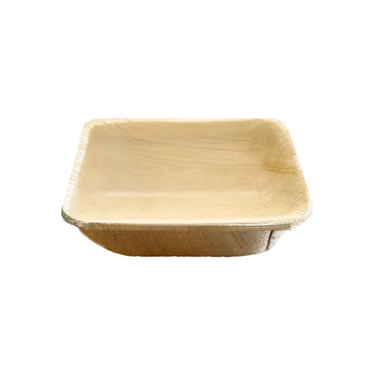Smarty Had a Party Square Palm Leaf Eco Friendly Mini Disposable Bowls
