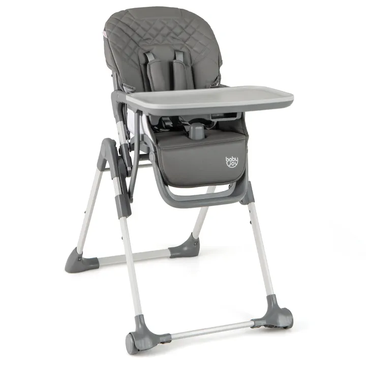 Gbruno Store Foldable High Chair With Footrest and Detachable Tray