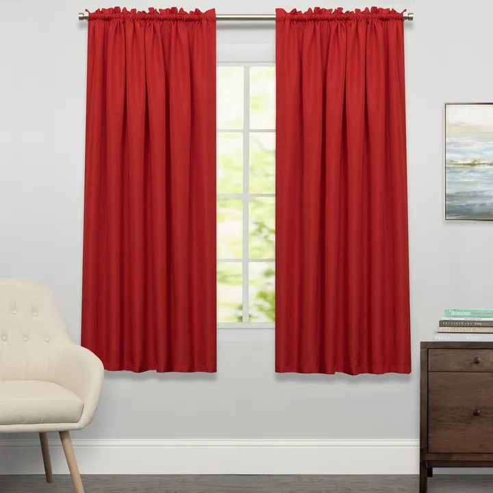 Sweet Home Collections Ribcord Tailored Window Curtain - Curtain Single Panel