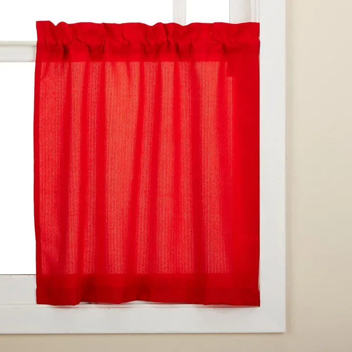 Sweet Home Collections Ribcord Tailored Window Curtain - Tier Pair