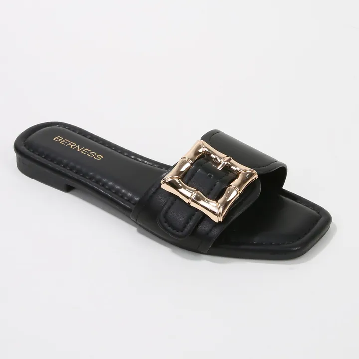 Berness Kimberly Buckle Slide Flat Sandals