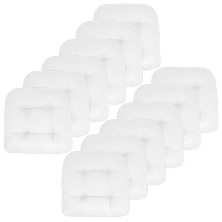 Sweet Home Collections Indoor-Outdoor Reversible Solid Patio Seat Cushion Set