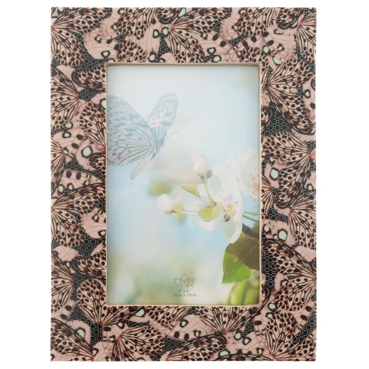 Karma Edit product  Product Butterfly Pink Rectangle Resin Picture Frame
