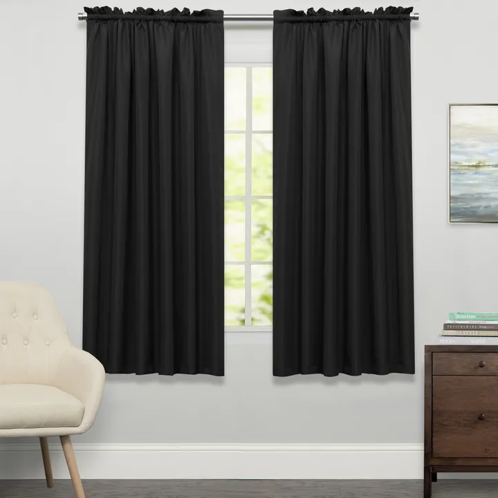 Sweet Home Collections Ribcord Tailored Window Curtain - Single Panel