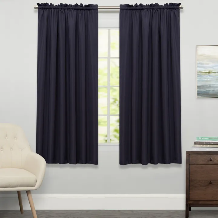 Sweet Home Collections Ribcord Tailored Window Curtain - Single Panel