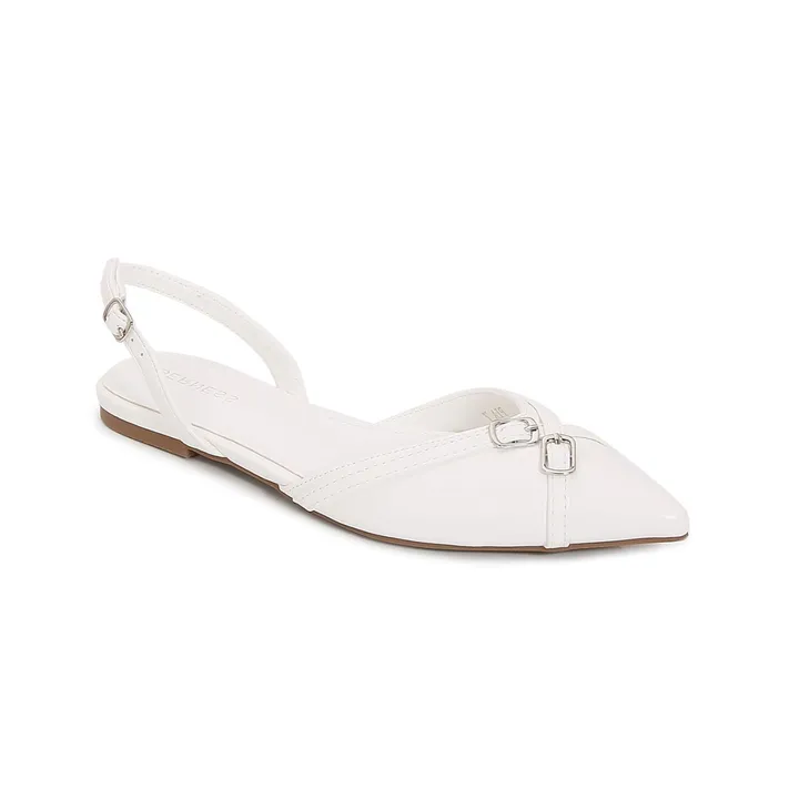 Berness Pia Sleek Buckled Slingback Pointed Flat