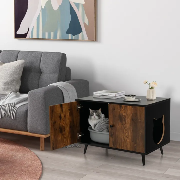 Gbruno Store Industrial Cat Litter Box Enclosure With Divider