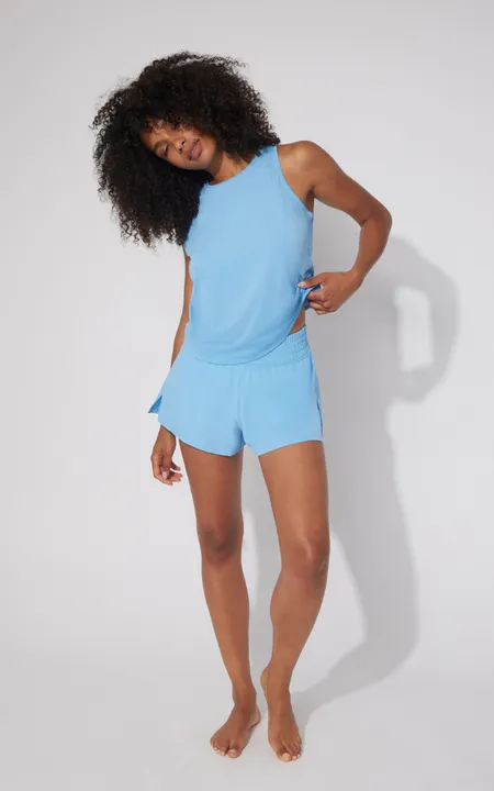 90 Degree by Reflex 2 PC Laser Cut Tank & Lightstreme Love And Flutter Short Set