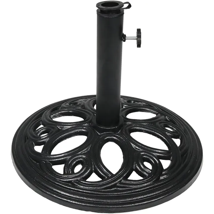 Sunnydaze Patio Umbrella Base for Market Umbrella - Round Pretty Petals